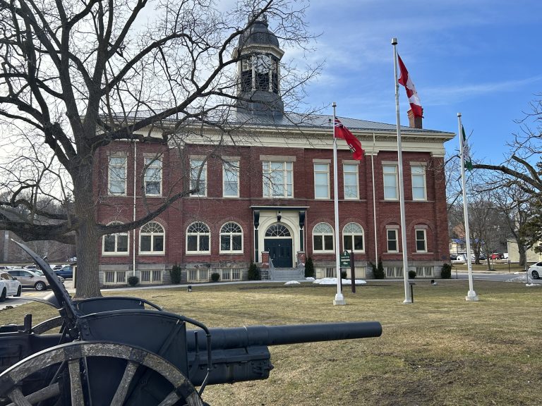 Port Hope Town Hall, a symbol of heritage with its elegant Victorian architecture, prominently located in Port Hope, offering a glimpse into the town's rich history.